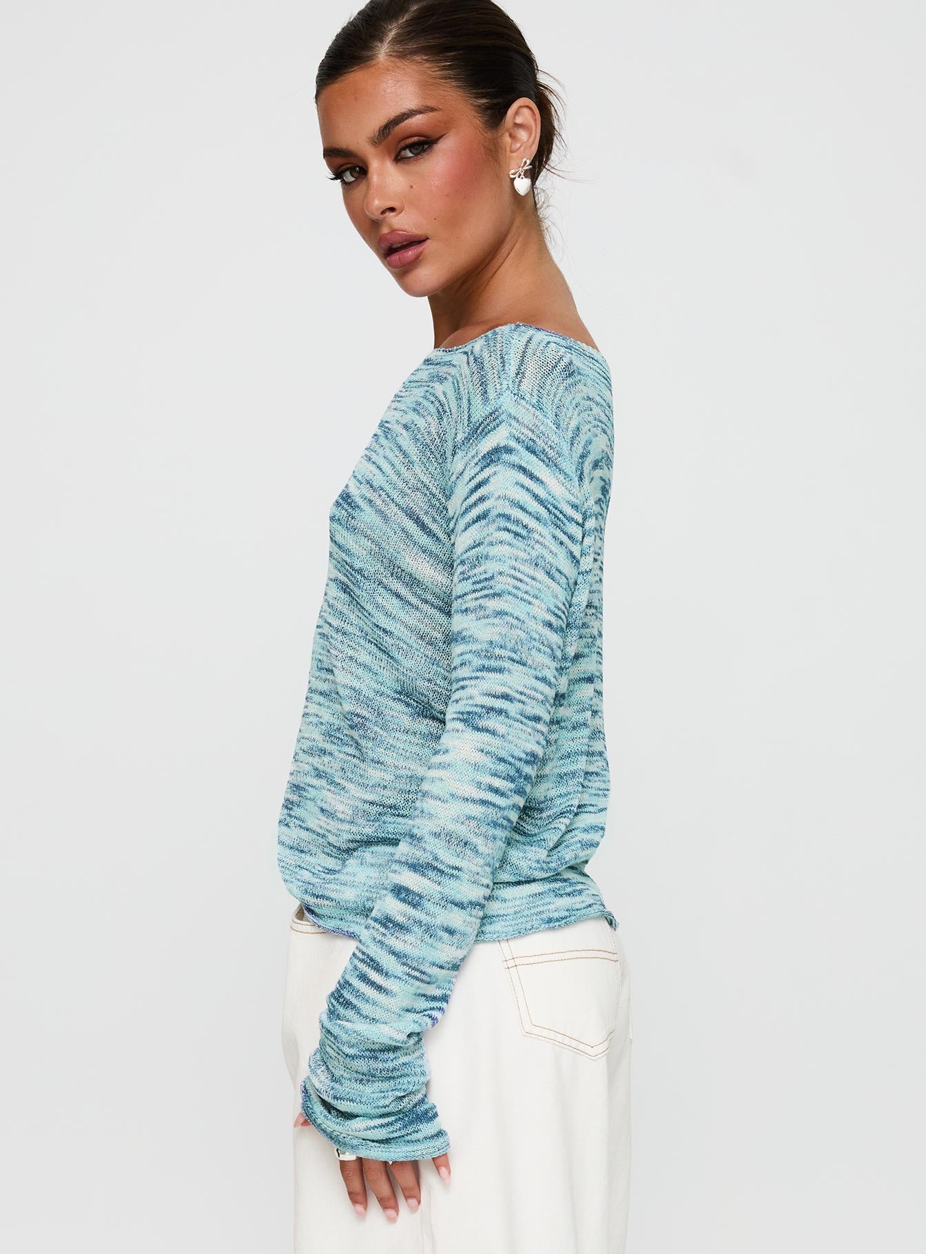 Lay Your Cards Knit Sweater Blue Multi