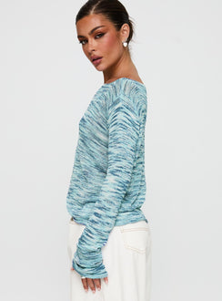 Lay Your Cards Knit Sweater Blue Multi