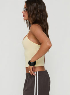 Cecilly Trim Racerback Top Yellow