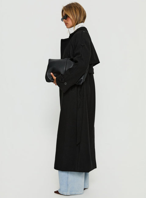 Rylanne Longline Trench Coat Black