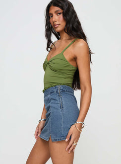 Kippiy Denim Mini Skirt Mid Wash