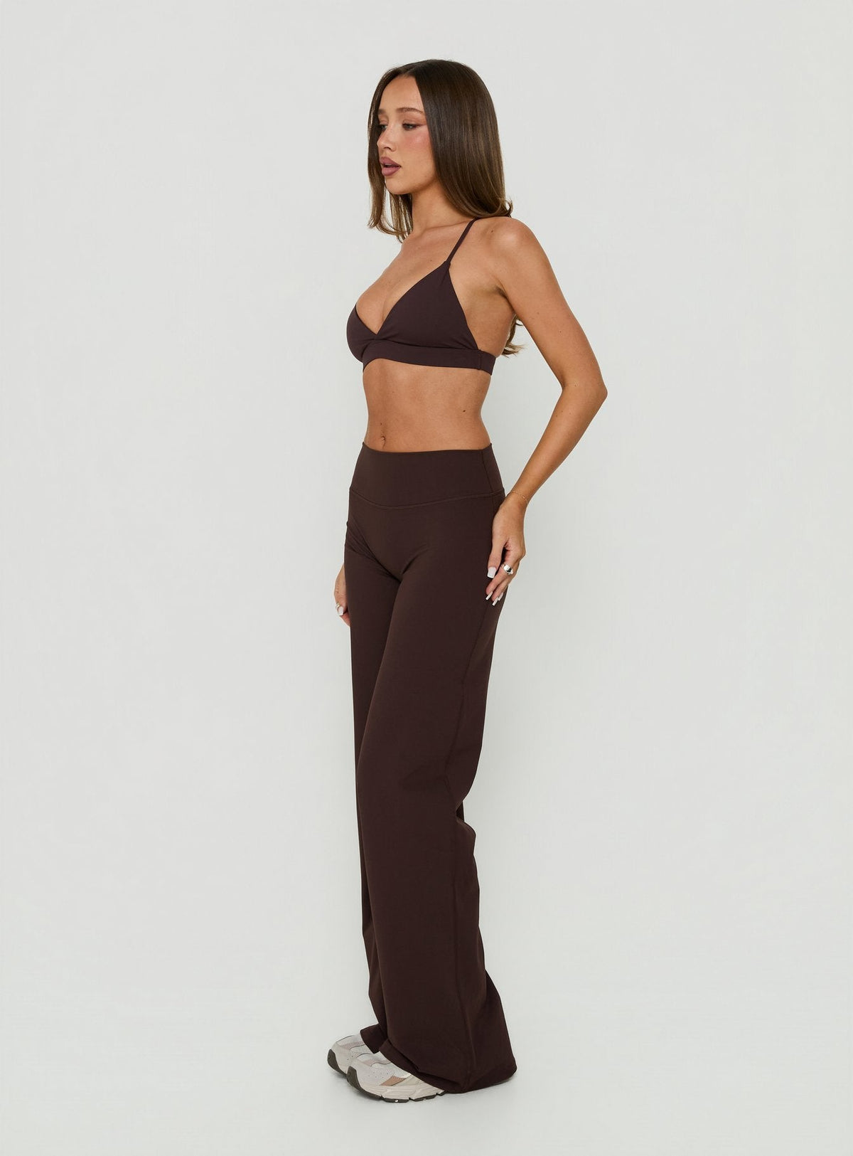 Velora Active Wide Leg Pants Chocolate