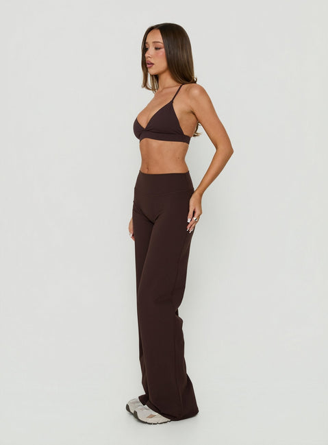 Velora Active Wide Leg Pants Chocolate
