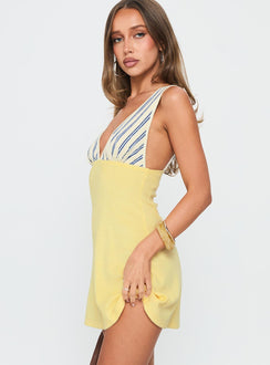 Aydenn Contrast Plunge Mini Dress Multi