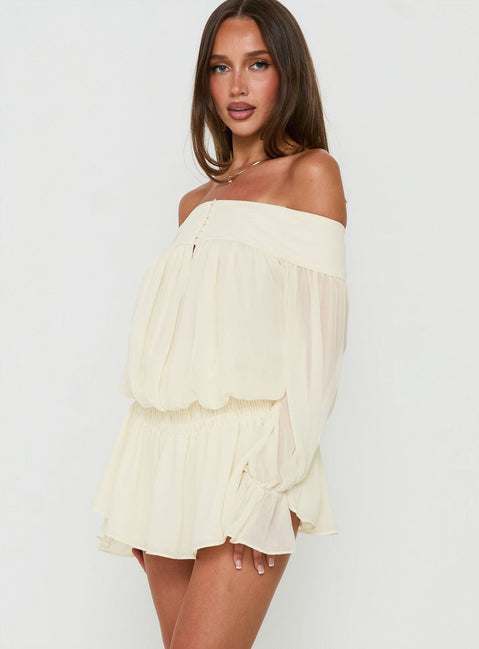 Annikah Off Shoulder Romper Cream