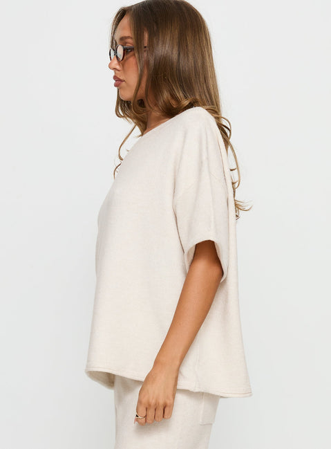 Kourta Off Shoulder Oversized Top Oat
