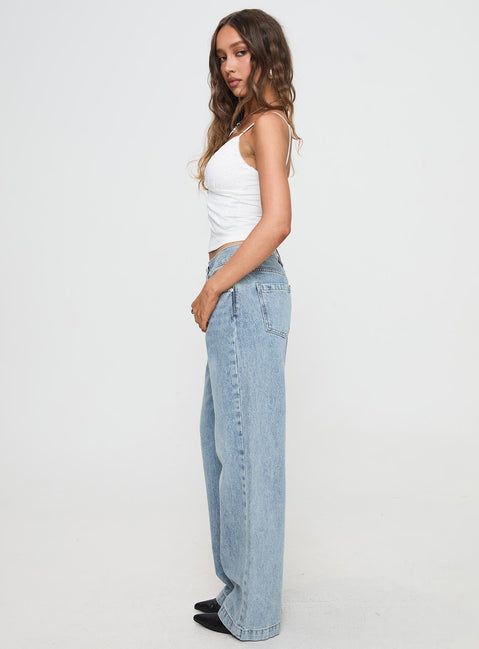 Anelli Low Rise Straight Leg Jeans Light Blue Wash