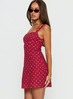Kourtnae Halter Mini Dress Red Polka Dot