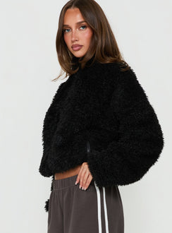 Jordynn Fleece Zip Through Jacket Black