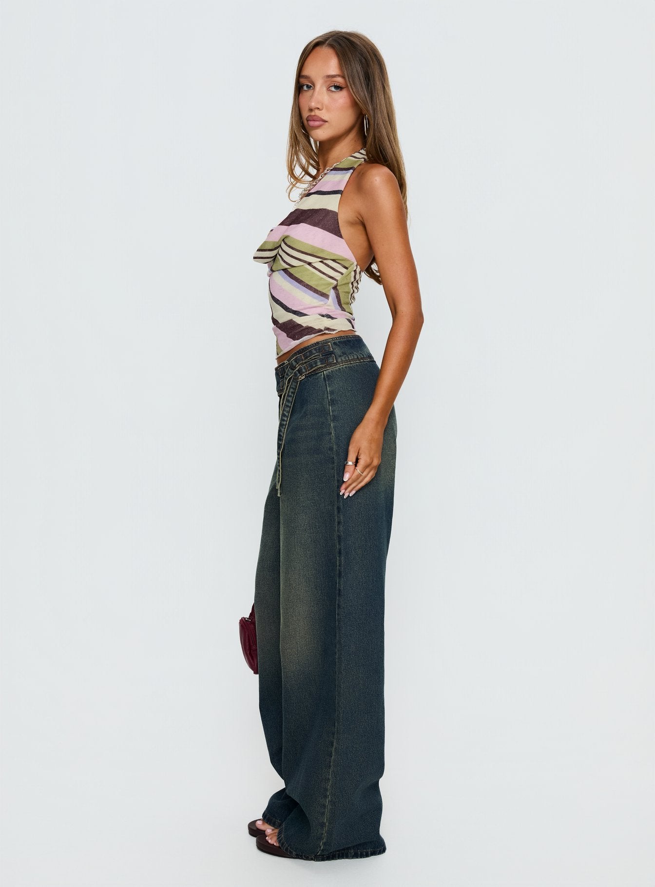 Boxie Mid Rise Wide Leg Jeans Vintage Wash