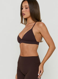 Aerial Active Crossback Bralette Chocolate