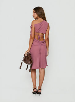 Introducing the Vianna Sheer Midi Skirt Pink womens-skirts with midi length back view of model wearing Princess Polly