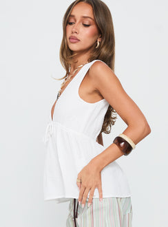 Dianna Babydoll Cami Top White