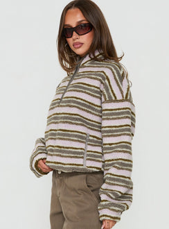 Quinee Polar Fleece Jumper Pink Multi