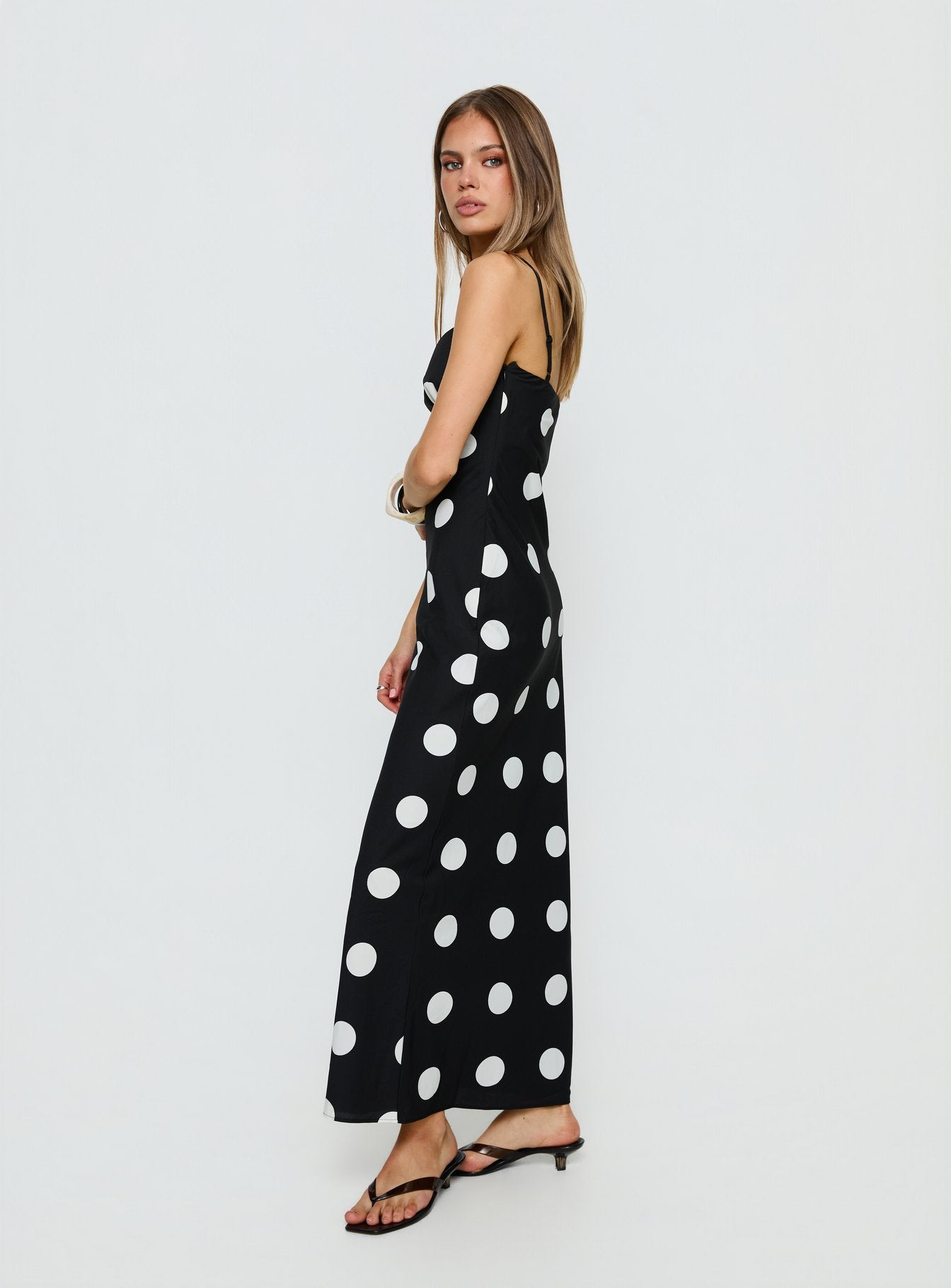 Avienna Maxi Dress Black Polka Dot