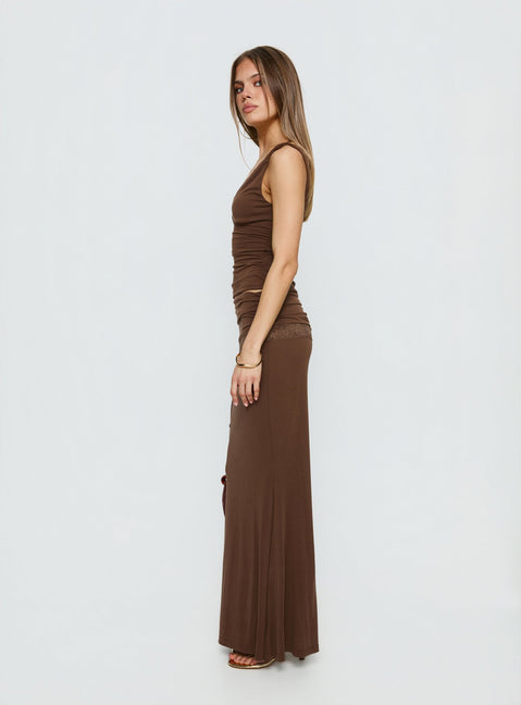 Zespri Jersey Maxi Skirt Brown