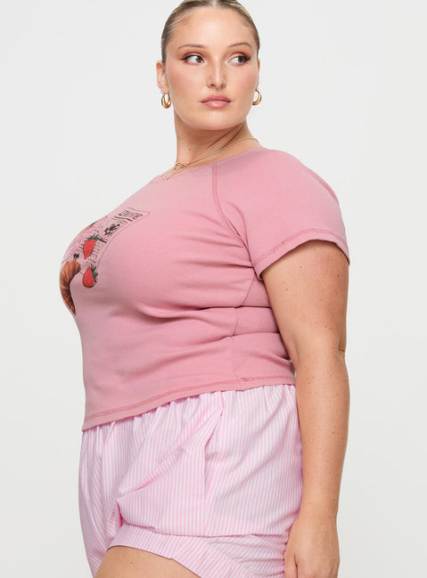 Pink Graphic print tee