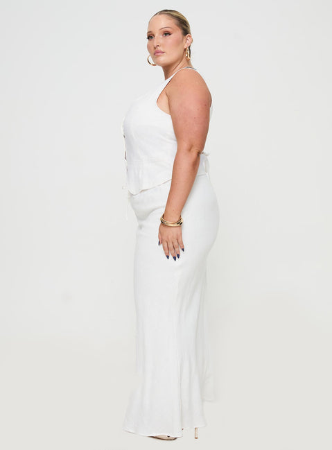 Mercer Linen Blend Maxi Skirt White Curve