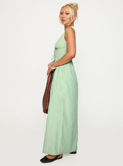 Pokey Maxi Dress Green Stripe