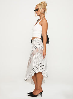 Rennar Maxi Skirt White / Polka Dot Petite