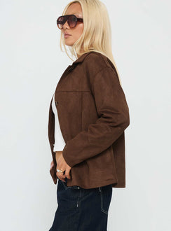 Vaela Faux Suede Jacket Brown