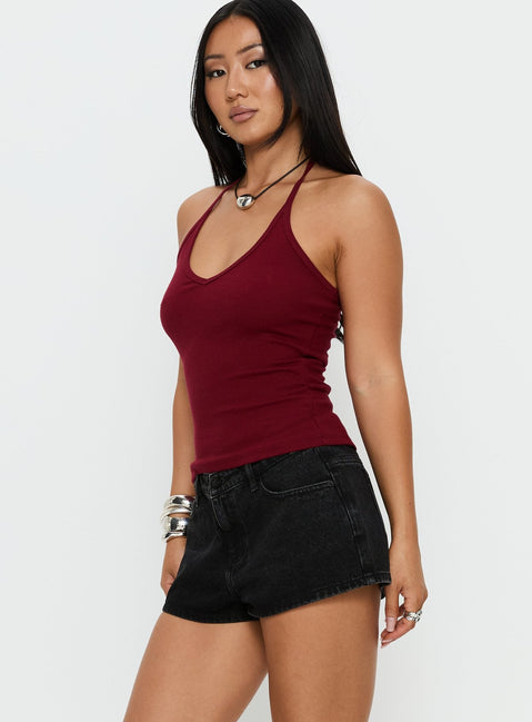 Dreamful Low Rise Mini Denim Shorts Washed Black Tall