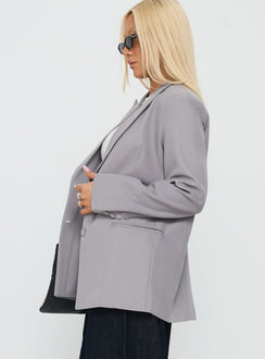 Crowd Pleaser Oversized Blazer Grey