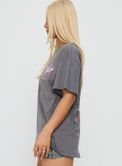 Cowgirl Baby Oversized Tee Charcoal Grey