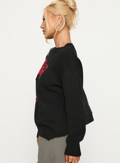 Like A Charm Knit Sweater Black / Red