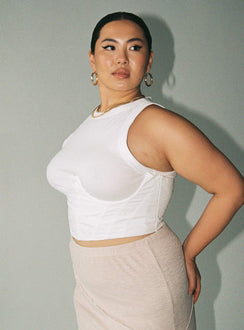 product Princess Polly Sleeveless High Neck  Saturday Sinner Corset White Curve