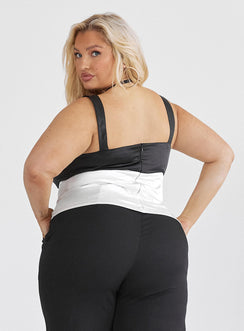 product Princess Polly Sleeveless Square Neck  Chantell Square Neck Top Black / Cream Curve