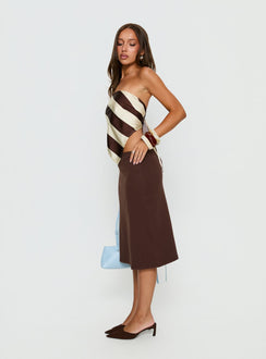 Baseline Rib Midi Skirt Chocolate