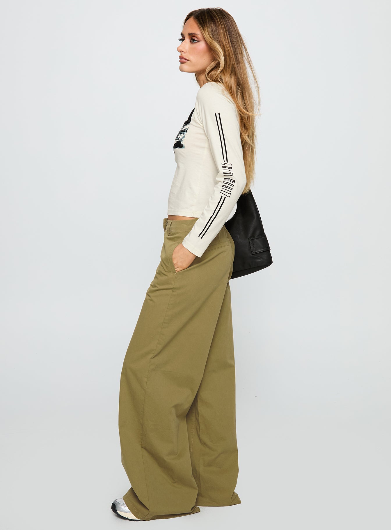 Combatica Mid Rise Wide Leg Pants Army Green