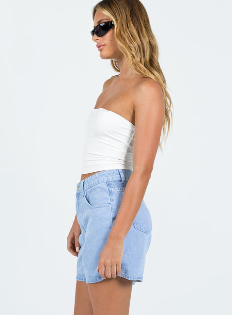 product The Swalla Shorts Light Blue Princess Polly Low Rise Shorts 
