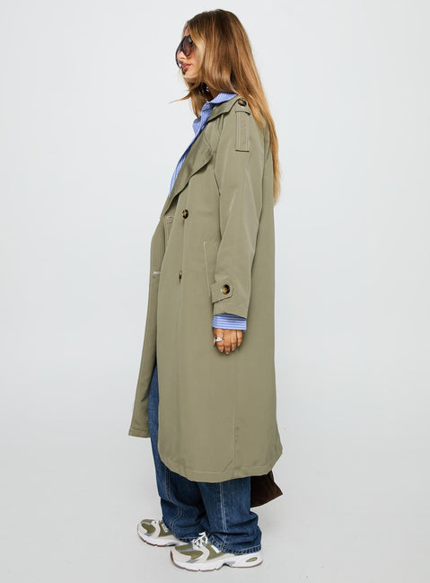 Still Love Trench Coat Khaki