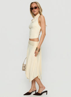 Scenic Route Asymmetrical Midi Skirt Yellow