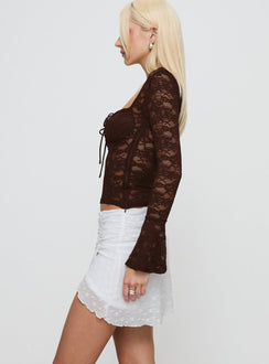 Sanchia Ruched Mini Skirt White