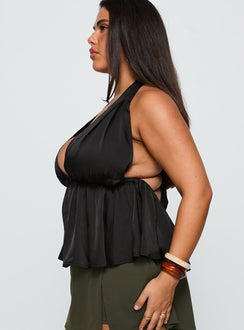 Saddler Halter Top Black Curve
