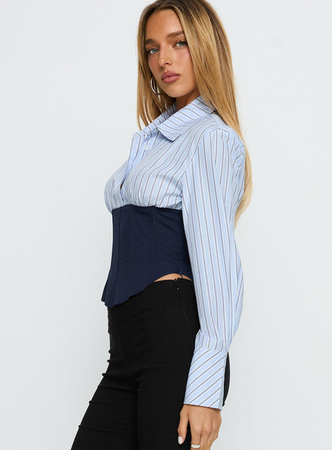Darvell Corset Shirt Blue