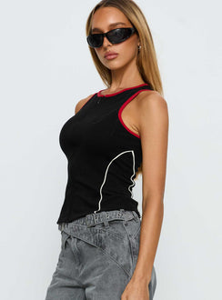 Alyna Zip Through Knit Top Black