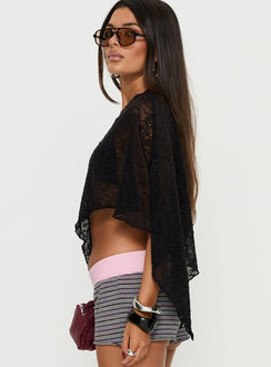 Nelida Sheer Poncho Black