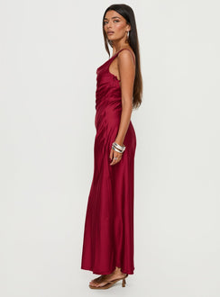 Silah Cowl Neck Maxi Dress Red