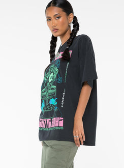 product Princess Polly Half Sleeves Asymmetric Neckline  Beastie Boys World Tour Oversized Tee Black