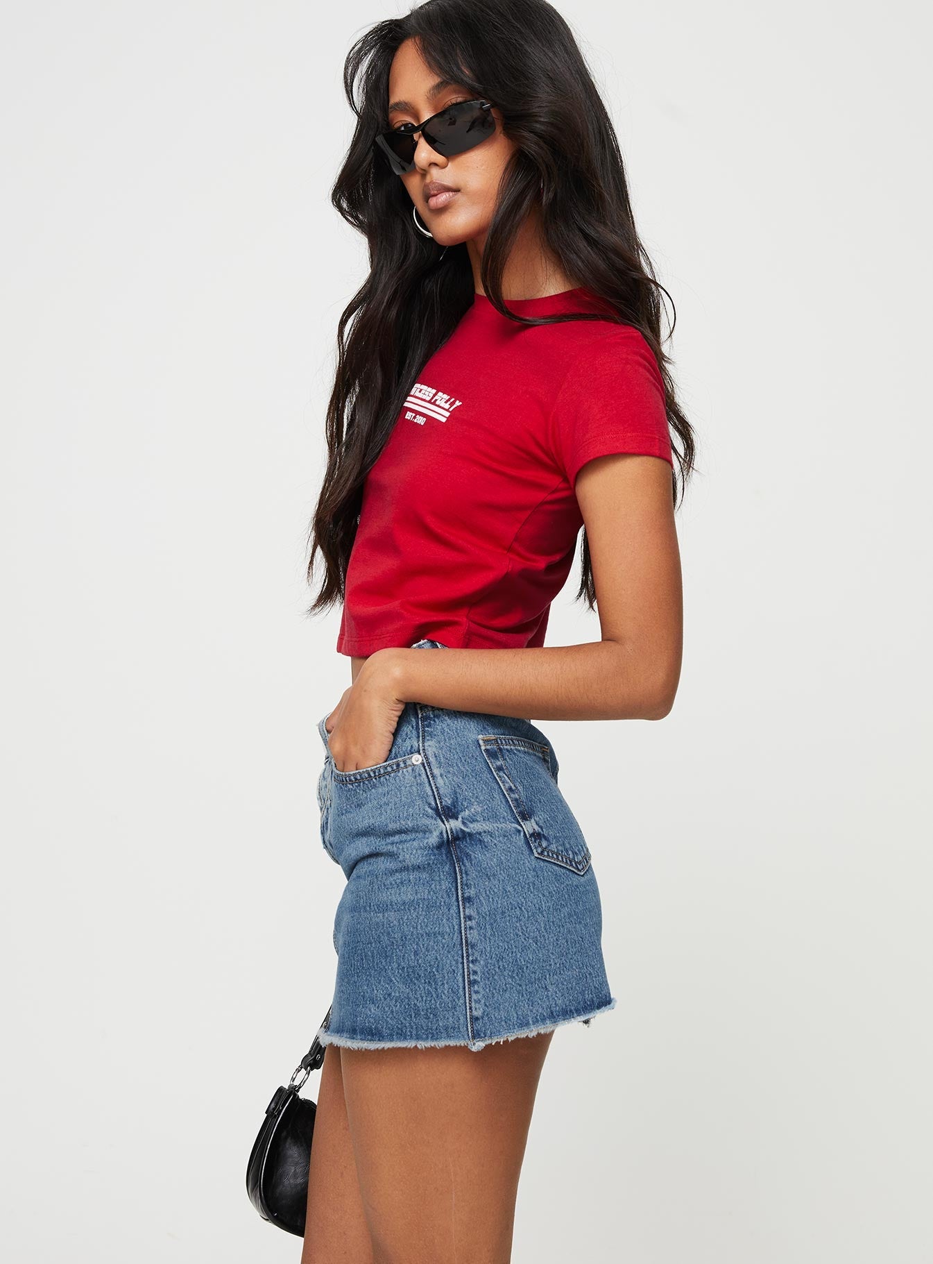 product Jellicoe Spliced Denim Skirt Multi Wash Princess Polly  Mini Skirts 