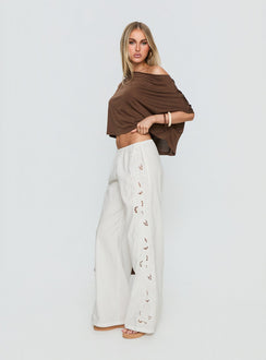 Lucky Spirit Lace Straight Leg Pant White