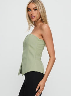 Lavish Living Strapless Top Green