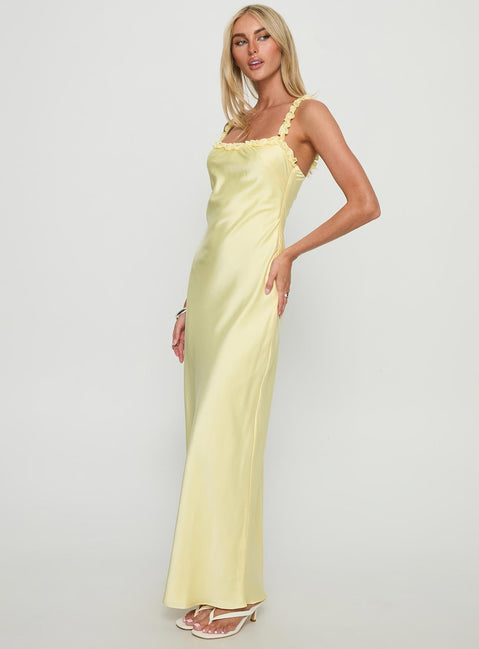 Everlea Frill Maxi Dress Yellow