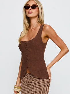 Spirito Vest Top Brown