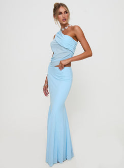 Comes And Goes One Shoulder Set Blue