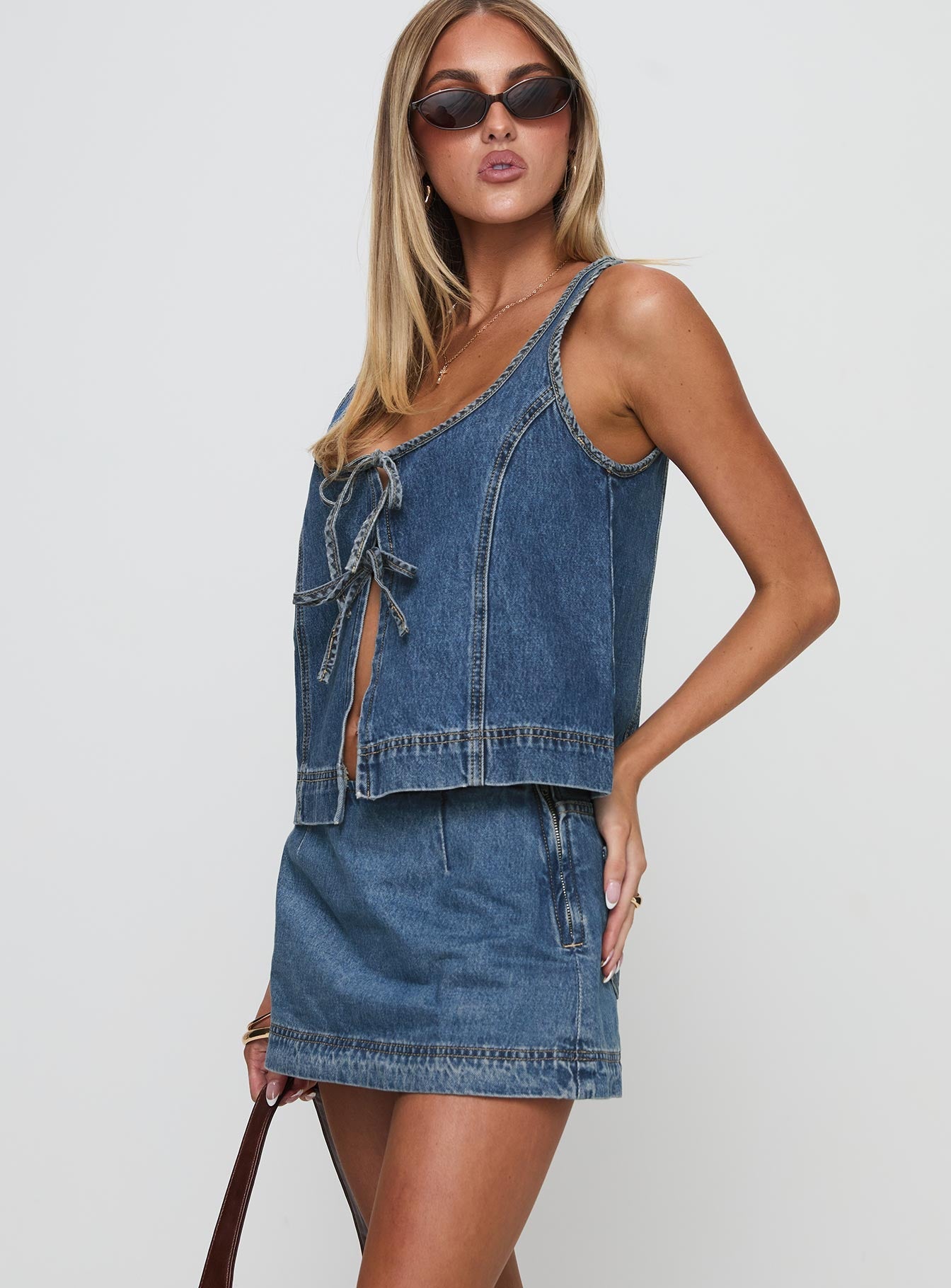 Stefenie Denim Skort Mid Wash Tall